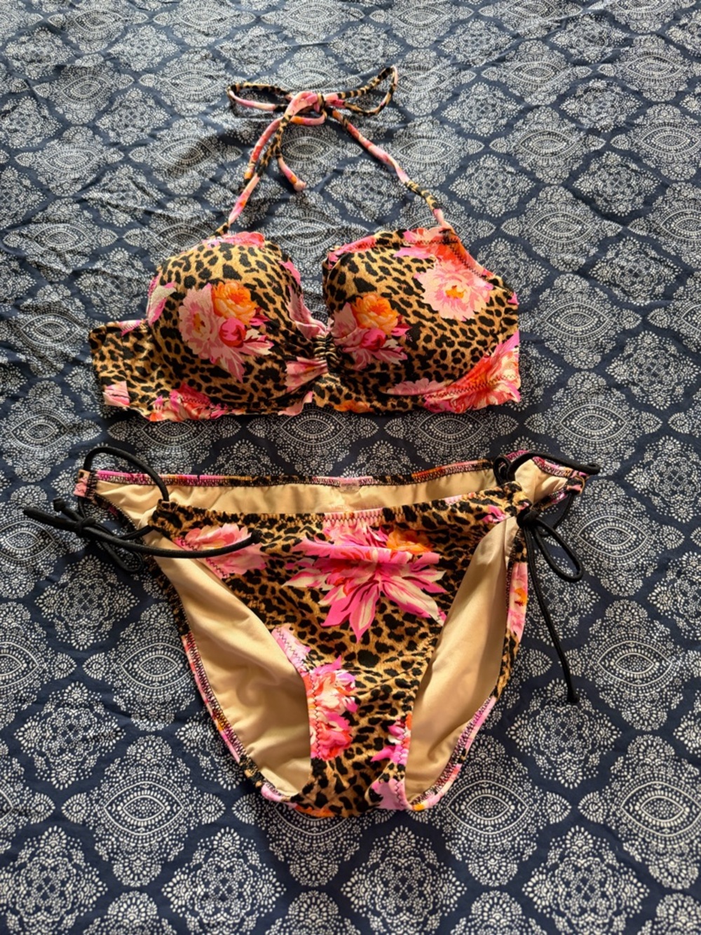 Victoria's Secret Pink Floral Leopard Bikini Set